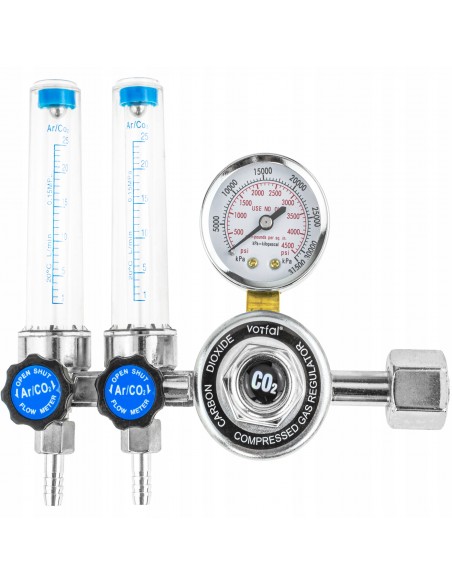  Reduktor butlowy CO2 / ARGON Podwójny Rotametr