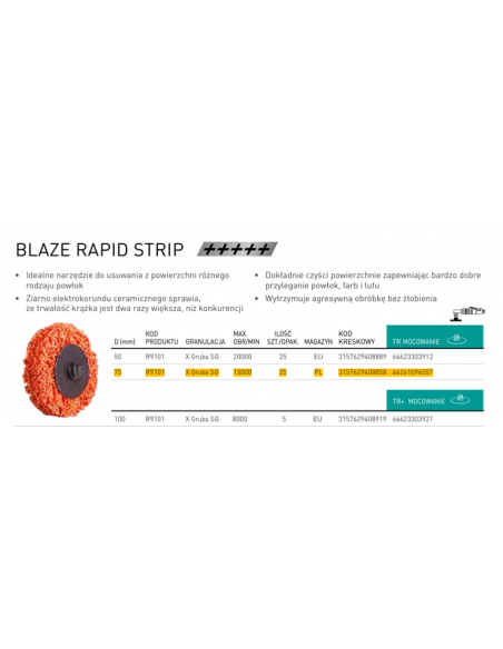  Krążek zdzierakowy Norton Blaze Rapid Strip