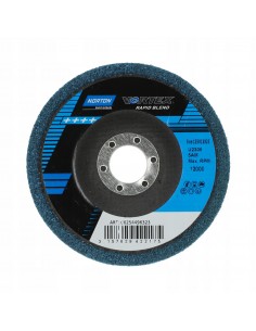 Tarcza ŚCIERNA 125 VORTEX RAPID BLEND NORTON włóknina niebieska VORTEX inox